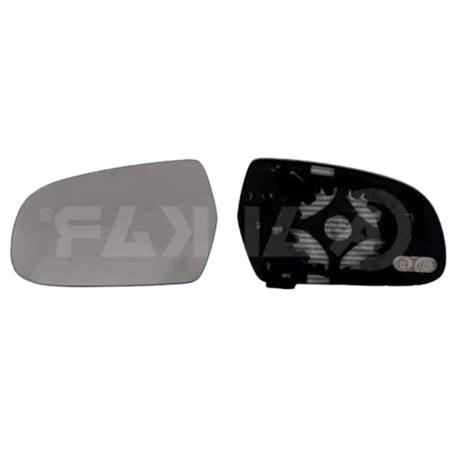 Left Wing Mirror Glass (heated, for 115mm tall mirrors   see images) and Holder for AUDI A4, 2010 2015, Please measure at the centre of glass to ensure its 115mm, otherwise this glass may not fit