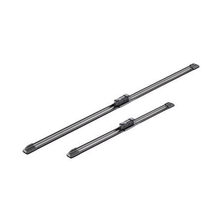 BOSCH A144S Aerotwin Flat Wiper Blade Front Set (650 / 400mm   Top Lock Arm Connection) for Peugeot PARTNER ORIGIN Box, 2008 2015