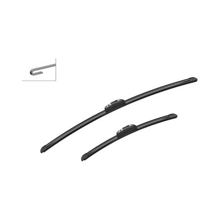 BOSCH AR140S Aerotwin Flat Wiper Blade Front Set (650 / 340mm   Hook Type Arm Connection) for Hyundai SANTA FE III, 2012 2018