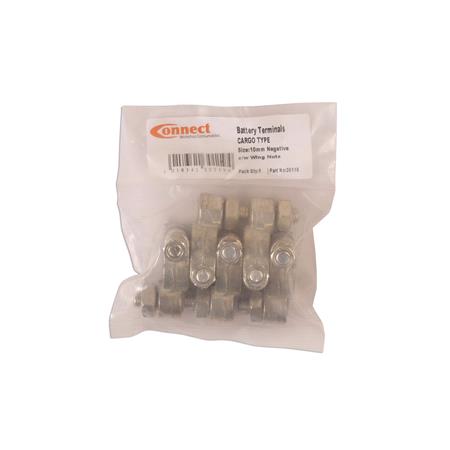 Connect 30119 Cargo Battery Terminal with Washer & Nut   Negative   Pack Of 5