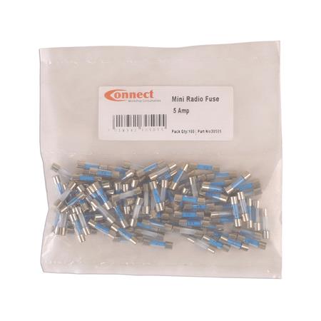 Connect 30505 Fuses   Mini Glass Type   5A   Pack Of 100