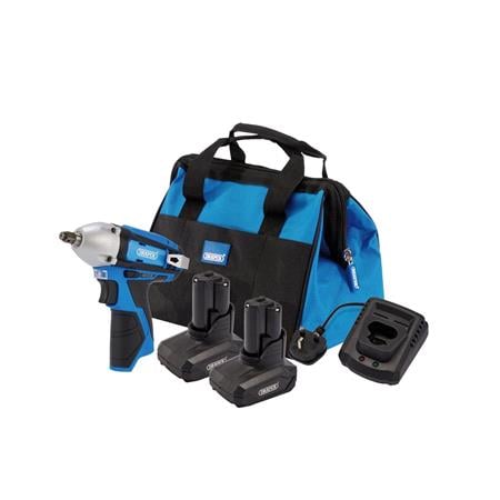 Draper 30604 12V Impact Wrench Kit, 2 x 4.0Ah, 1 x Fast Charger, 1 x Tool Bag