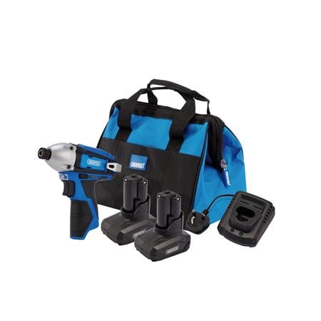 Draper 30605 12V Impact Driver Kit, 2 x 4.0Ah, 1 x Fast Charger, 1 x Tool Bag 