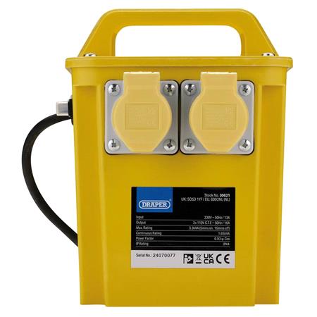 Draper 30621 110V Portable Transformer, 3.3kVA