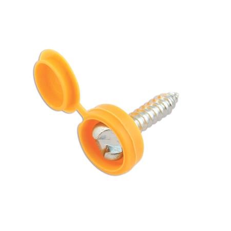 Connect 30634 Number Plate Security Caps & Screws   Yellow   Pack Of 100