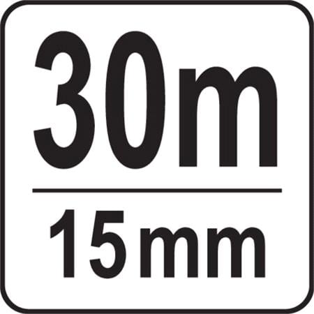 FIBREGLASS MEASURING TAPE 30 M X 15 MM