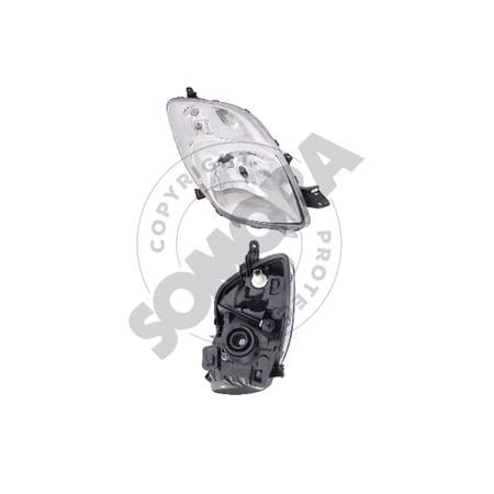 Right Headlamp (Halogen, Takes H4 Bulb, Supplied With Motor, Original Equipment) for Toyota YARIS 2006 2009