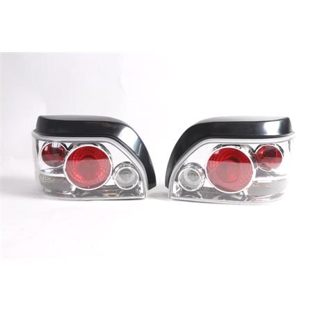 Clear Lexus style Tail lamps for Renault Clio 1991 1998 Set Left and Right