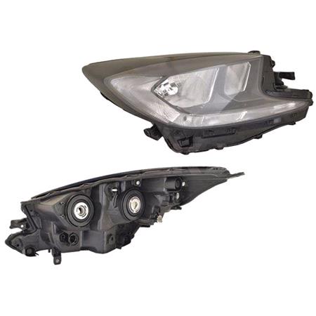 Right Headlamp (Halogen, Takes H11 / HB3 Bulbs, With LED Daytime Running Light, Supplied Without Motor) for Toyota AYGO X 2022 Onwards