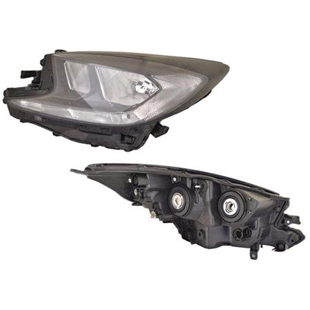Left Headlamp (Halogen, Takes H11 / HB3 Bulbs, With LED Daytime Running Light, Supplied Without Motor) for Toyota AYGO X 2022 Onwards