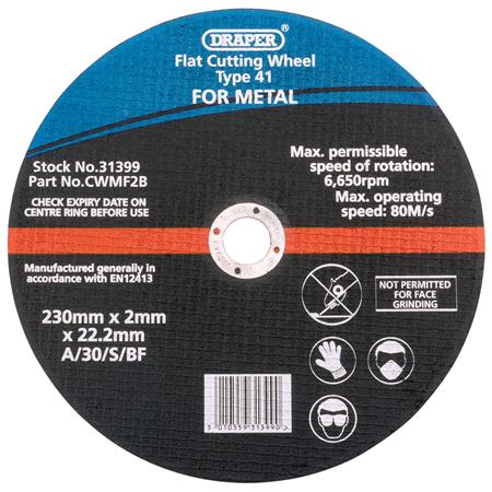 Draper Cut Wheel Metal 230X2.0X22.2MM