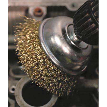 LASER 3147 Wire Brush   Cup Type With Quick Chuck End   75mm