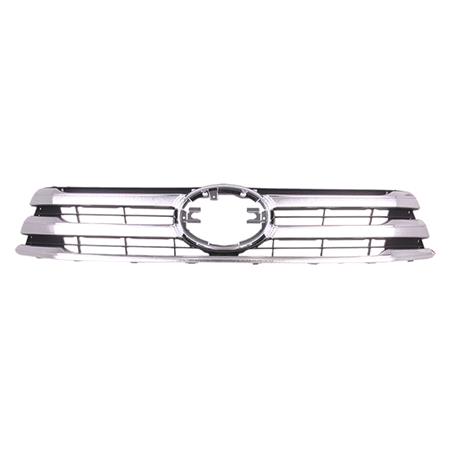 Toyota Hilux 2016 2020 Front Bumper Grille, Matt Black, With Chrome Mouldings