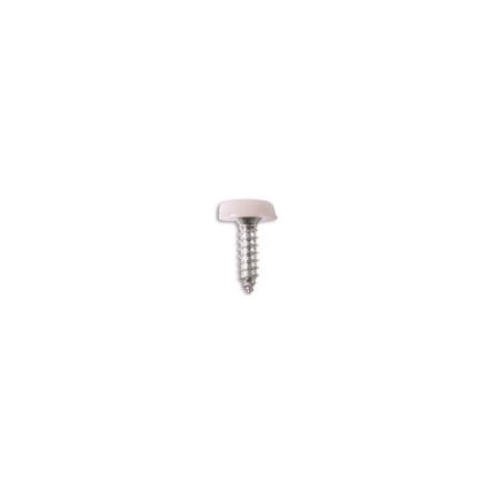 Connect 31542 Number Plate Screws   White Polytop   4.8mm x 18.0mm   Pack Of 100