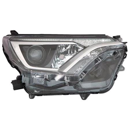 Right Headlamp (Halogen, Takes HIR Bulb, With LED Daytime Running Light, Supplied With Motor) for Toyota RAV 4 IV 2016 on