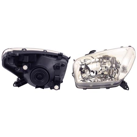 Left Headlamp Assebly (Supplied With Bulbs, Original Equipment) for Toyota RAV 4 Mk II 2001 2004