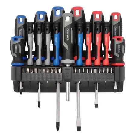 Draper 31672 Screwdriver Set with Wall Mountable Rack (37 Piece)