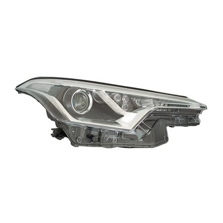 Right Headlamp (Halogen, Takes HIR2 Bulb, With LED Daytime Running Light, Supplied Without Motor) for Toyota CH R 2017 on