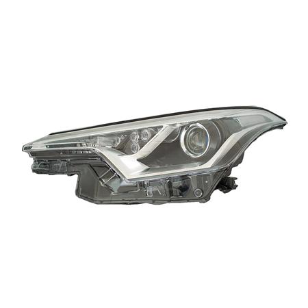 Toyota C HR '17 > LH Headlamp, Halogen, Takes HIR2 Bulb, With LED Daytime Running Light, Supplied Wi