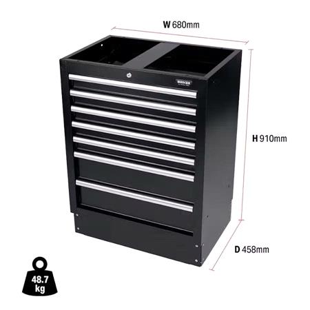 Draper 31706 BUNKER Modular Floor Cabinet, 7 Drawer, 680mm