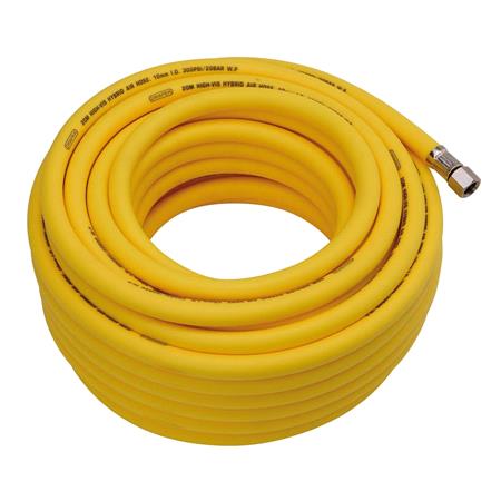 Draper 31732 High Visibility Hybrid Air Hose, 20m x 10mm, 1/4" BSP, Yellow