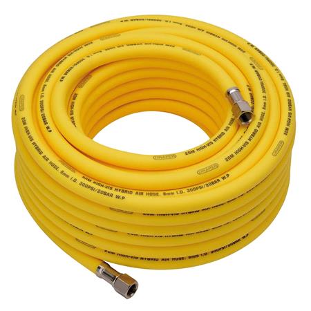 Draper 31736 High Visibility Hybrid Air Hose, 20m x 8mm, 1/4" BSP, Yellow
