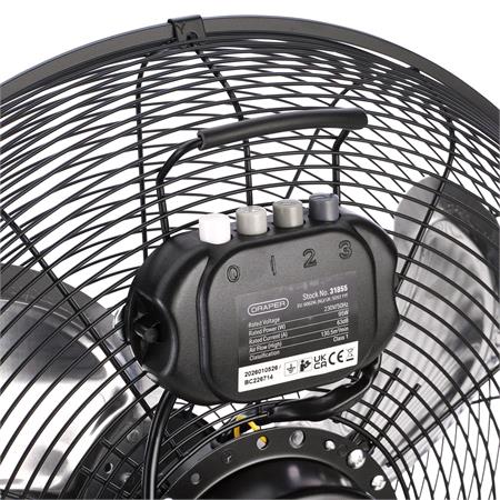Draper 31855 230V High Velocity Floor Fan, 18"/440mm, 95W