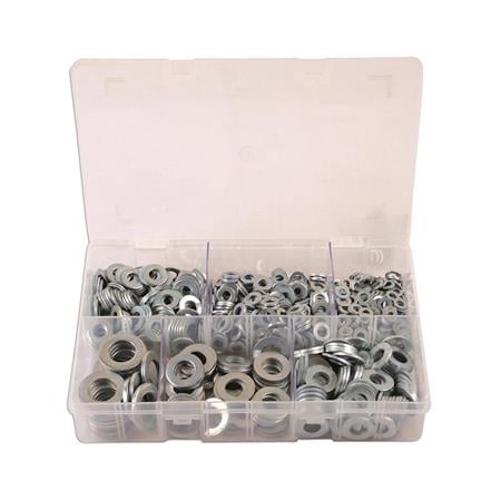 Connect 31862 Zinc Plated Washers   Form A Flat   Assorted   Box Qty 800