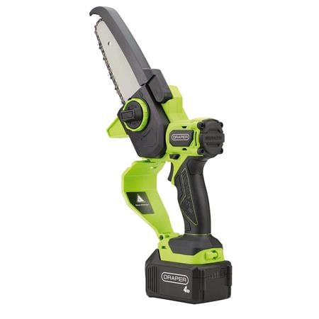 Draper 31872 18V Brushless Mini Pruner Saw, 1 x 4.0Ah Battery, 1 x Charger