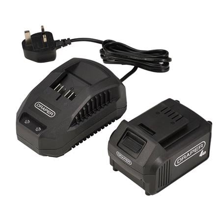 Draper 31872 18V Brushless Mini Pruner Saw, 1 x 4.0Ah Battery, 1 x Charger