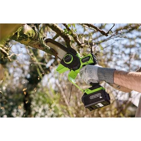 Draper 31872 18V Brushless Mini Pruner Saw, 1 x 4.0Ah Battery, 1 x Charger