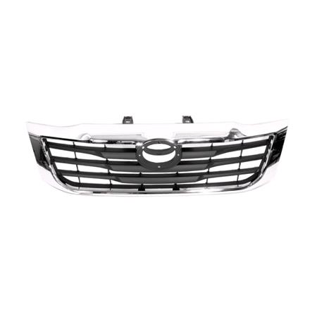 Toyota Hilux 2012 2015 Grille, Painted Grey, With Chrome Frame