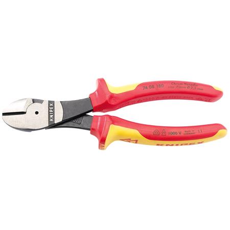 Knipex 31927 VDE Fully Insulated High Leverage Diagonal Side Cutters (180mm)