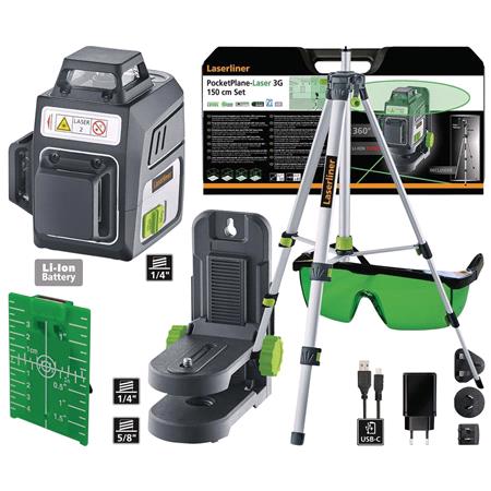 Draper 32165 Laserliner PocketPlane Laser 3G Set Three Dimensional Laser Level, 150cm