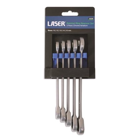 LASER 3229 Ratchet Spanner Set   Ring   5 Piece