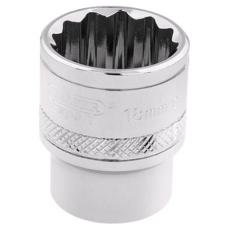 Draper Expert 32786 3 8 inch Square Drive Hi Torq 12 Point Socket (18mm)