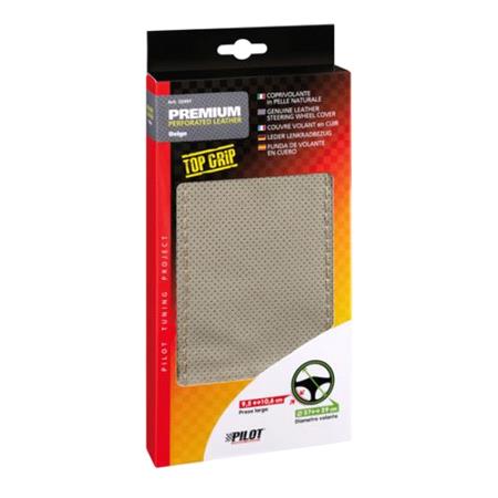 Premium Perforated Leather, steering wheel cover   L   O 37 39 cm   Beige