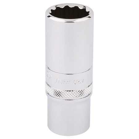 Draper Expert 33013 3 8 inch Square Drive Hi Torq 12 Point Deep Socket (17mm)