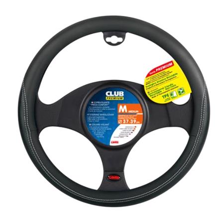 Club, TPE steering wheel cover   M   O 37 39 cm   Black