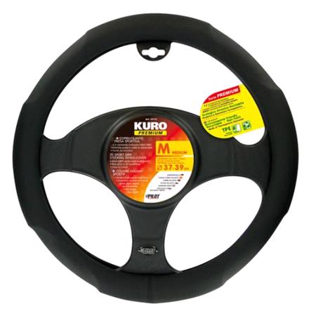 Kuro, TPE steering wheel cover   M   O 37 39 cm   Black