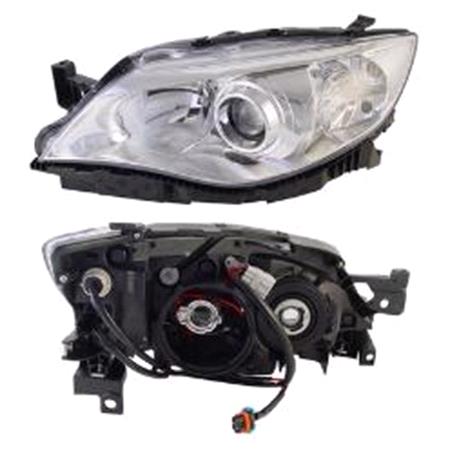 Left Headlamp (Halogen, Chrome Bezel) for Subaru IMPREZA Hatchback 2008 on