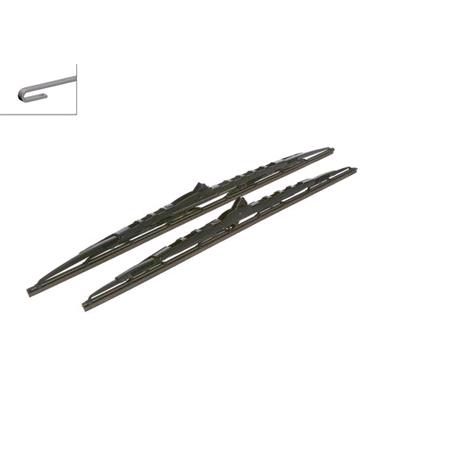 BOSCH 652S Superplus Wiper Blade Front Set (650 / 575mm   Hook Type Arm Connection) with Spoiler for Mercedes A CLASS, 1997 2004