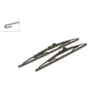 BOSCH 472 Superplus Wiper Blade Front Set (450 / 400mm   Hook Type Arm Connection) for Opel KADETT C Coupe, 1973 1979
