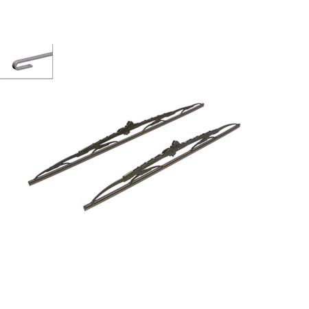 BOSCH 543 Superplus Wiper Blade Front Set (600 / 530mm   Hook Type Arm Connection) for Citroen C4 AIRCROSS, 2010 2017