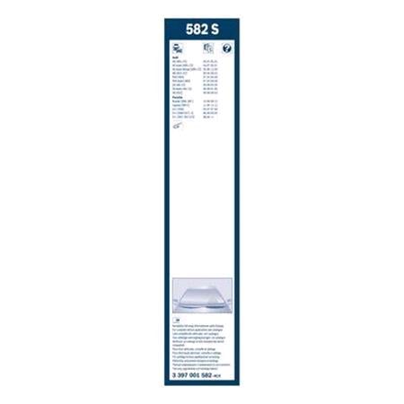BOSCH 582S Superplus Wiper Blade Front Set (550 / 530mm   Hook Type Arm Connection) with Spoiler for Audi TT, 1998 2003