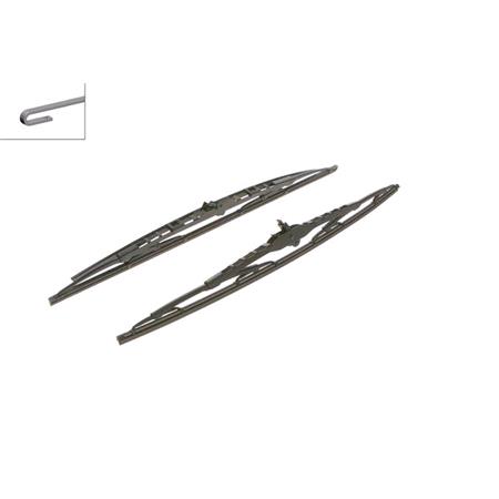 BOSCH 583S Superplus Wiper Blade Front Set (530 / 530mm   Hook Type Arm Connection) with Spoiler for Audi A4 Avant, 1995 2001