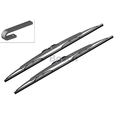 BOSCH 601D Superplus Wiper Blade Front Set (575 / 400mm   Hook Type Arm Connection) for Honda JAZZ, 2002 2008