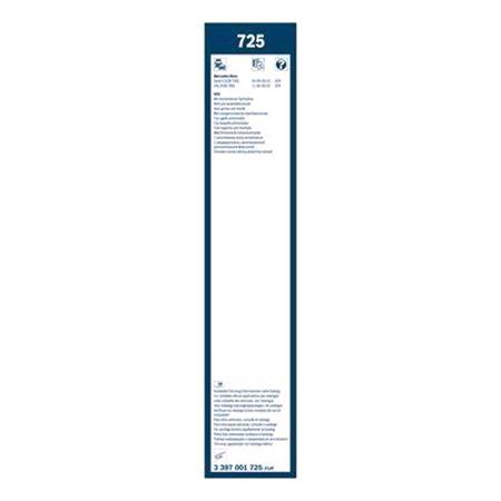 BOSCH 725A Superplus Wiper Blade Front Set (650 / 550mm   Hook Type Arm Connection with Integrated Sprayers) for Mercedes V CLASS, 1996 2003