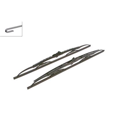 BOSCH SP21/21S Superplus Wiper Blade Front Set (530 / 530mm   Hook Type Arm Connection) with Spoiler for Volvo C70 I Convertible, 1998 2005