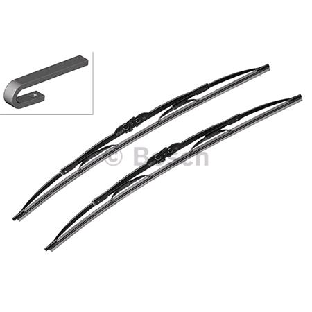 BOSCH 704 Superplus Wiper Blade Front Set (700 / 650mm   Hook Type Arm Connection) for Seat ALHAMBRA, 1996 2010